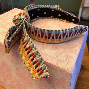 Lele Sadoughi Women's Rainbow Ribbon Bow Knotted Headband Red Blue One Size
